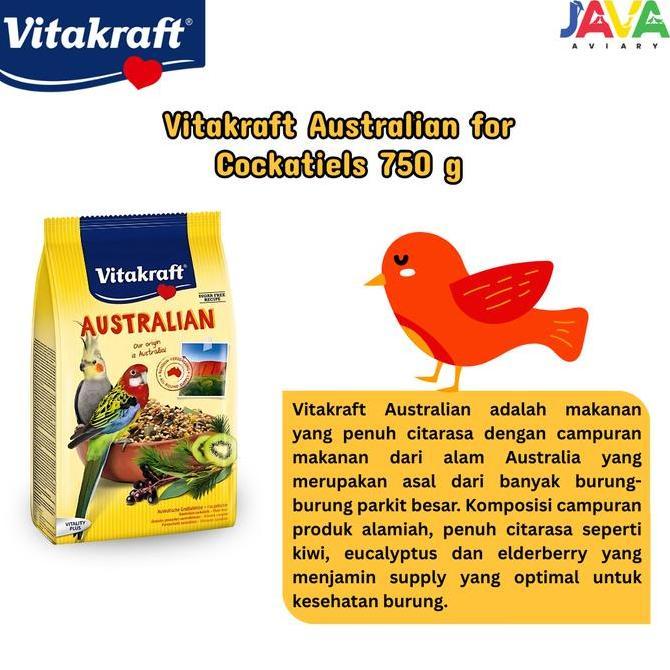 Vitakraft Australian for Cockatiels 750gr Makanan Premium Mix Burung Cockatiels Parkit Australia Fal
