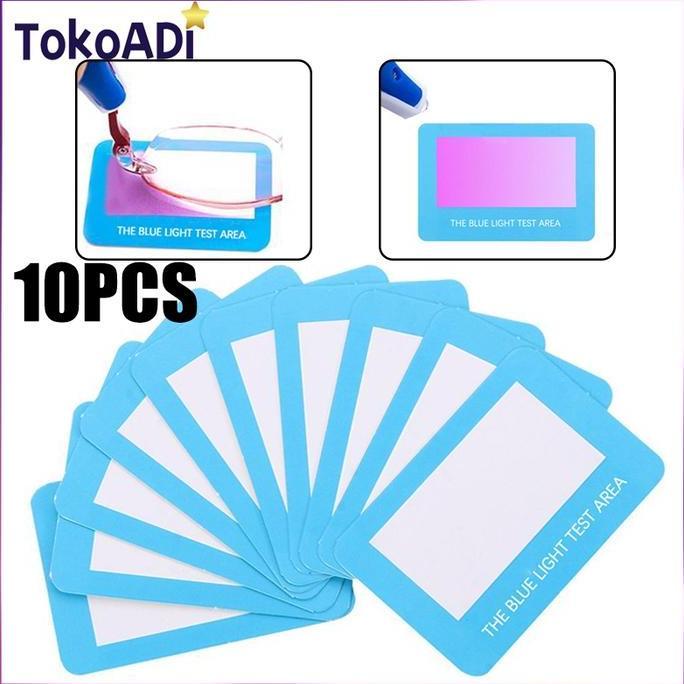 CENDASTRI 10PCS Kartu Test Kacamata Blue Light Uv Test Paper Alat Tes Sinar Biru Kacamata Blue Light