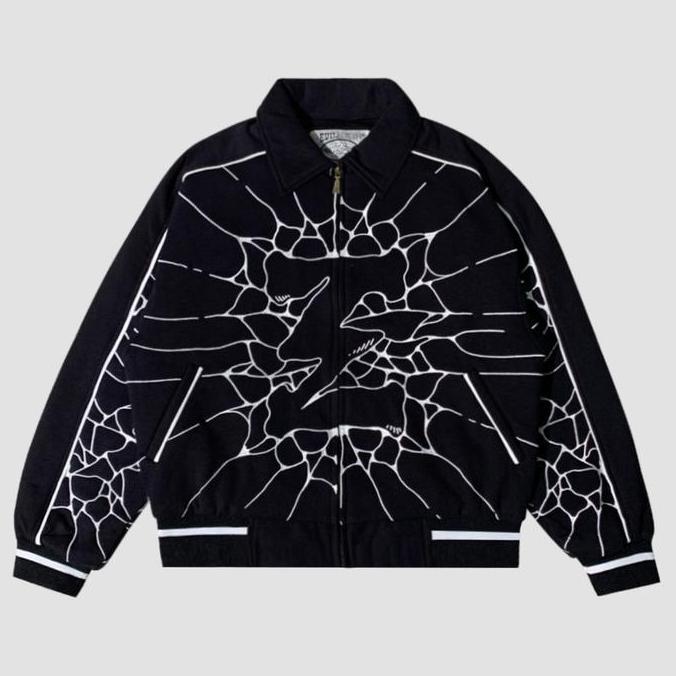 EVILSPIRIT VARSITY JACKET - HAYDEN UNISEX Jaket Pria Baseball Zipper Tebal Bordir Fleece