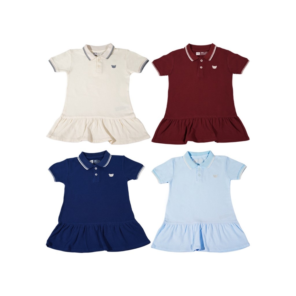AMOY KIDS FLUFFY Dress Anak - Polo Shirt Dress - Fluffy Denim Original