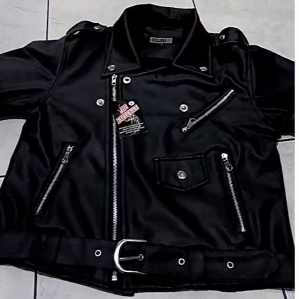 100% AMAN Jaket Wanita Crop Semi Kulit Model Korea Kekinian | Warna Hitam Pink Coklat