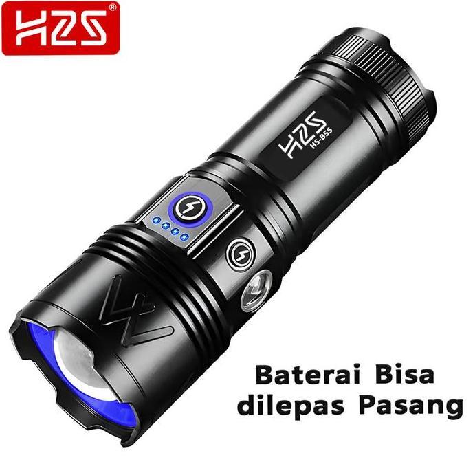 H2S Senter Zoom In Out B55 2200lumens Flashlight Side Lamp