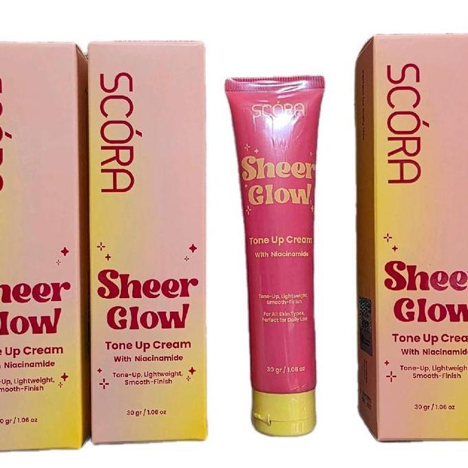 Vejra.id - READY SCORA sheer glow TONE UP CREAM 3GR Foundation Mencerahkan paket bedak