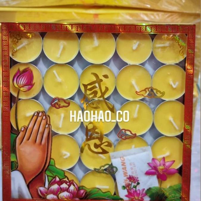 Lilin Bulat Gepeng Kecil isi 100 / Kotak | Merah dan Kuning