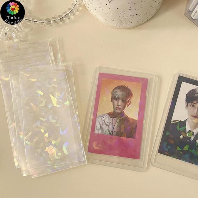 WASEUKA 50pcs Inner Sleeve Photocard Postcard Laser Inner Photocard Seal