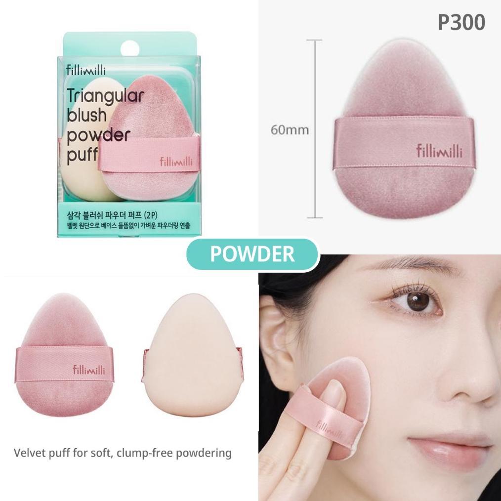 READY SIAP KIRIM FILLIMILLI TRUANGULAR POWDER PUFF VELVET (isi 2) + CASE