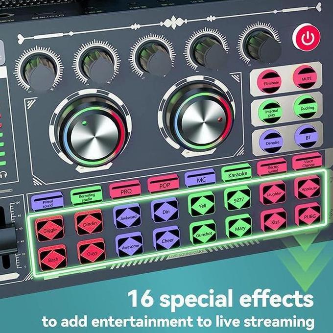 F999 + BM800 SET KARTU SUARA MIKROFON KIT AUDIO MIXER VOCODER MIXER AMPLIFIER PONSEL KOMPUTER TUJUAN