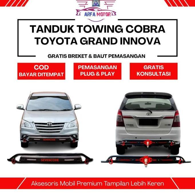PAKET TANDUK TOWING BAR INNOVA LAMA MODEL COBRA BESI PELINDUNG BUMPER MOBIL DEPAN BELAKANG ORIGINAL 