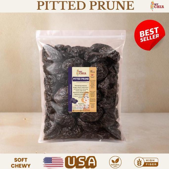 MY CHIA Dried Prune 1kg Natural Pitted Plum Kering Tanpa Biji Empuk Cocok untuk Lapis Legit Tanpa Ta