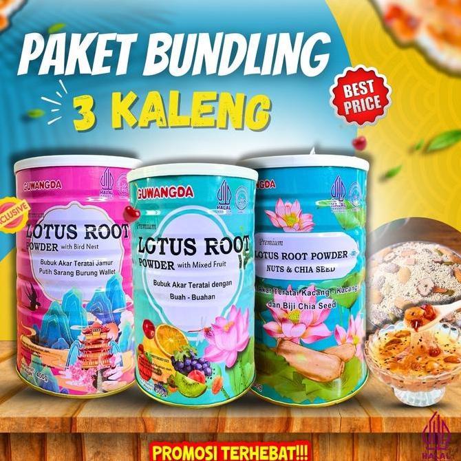 GUWANGDA PAKET BUNDDLING 3 KALENG BUBUR AKAR TERATAI