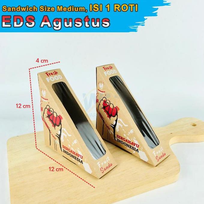 (Isi 50pcs) Mika Sandwich Fruit / Mika Sandwich Buah / Sandwich Box Fruit Sando / Kemasan Sandwich S