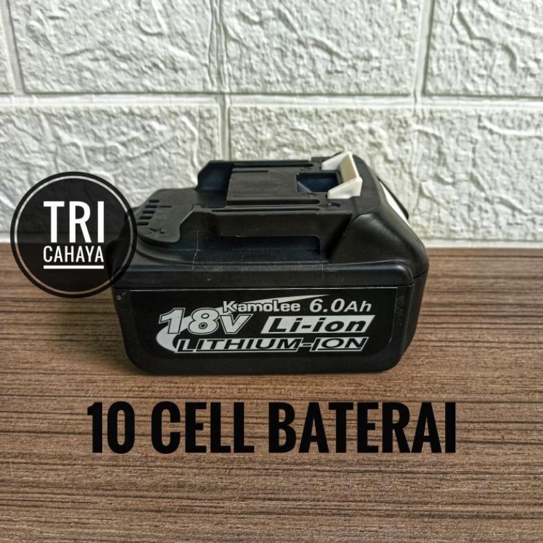 TERBARU 2026 Kamolee 18V 6 Ah Baterai Bor Corsless Kamolee Batre Bor Impact Gerinda Kamolee