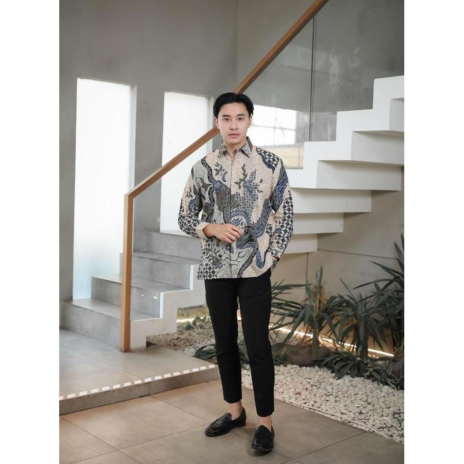 Hardi Batik Dobby - ANDARA CREAM | Kemeja Batik Pria Lengan Panjang