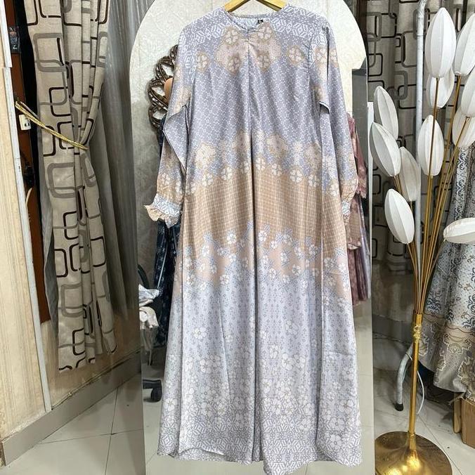 Gamis silk Raya motif aulia terbaru (hanya gamis)