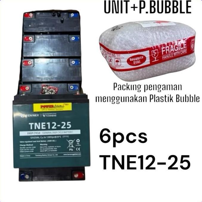PROMO PAKET 72V 25AH ( 6BH 12V25AH ) [ Battery UPS - Baterai Motor Listrik ] Aki Selis Tianneng 6PCS