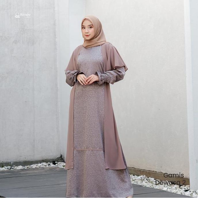 Aimee Label - Sarimbit Keluarga AZKA Set Family (Hershey) Baju Muslim Couple 2026