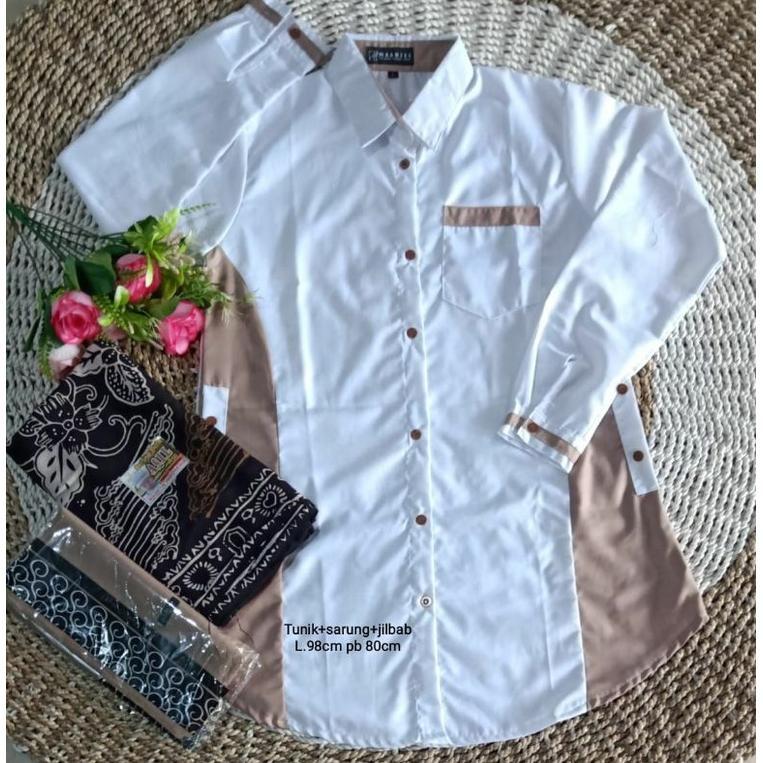 Baju Santri Putri | Tunik Santri Putri Toyobo Putih Polos | Tunik Santriwati | Atasan Santriwati| At