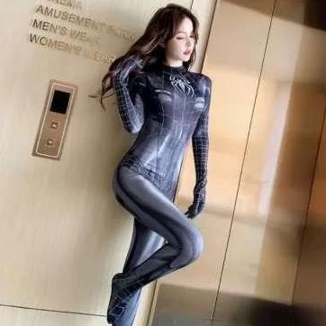Cosplay Halloween Spiderwoman Bodysuit Wanita Kostum Playsuits Jumpsuit Spiderman Lingerie
