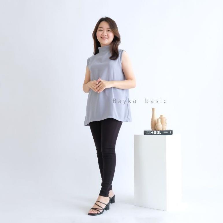 Bayka - Inner Turtleneck Sleeveless Tanpa Lengan Flowy Daleman Basic Manset Buntung Atasan Pendek Wa