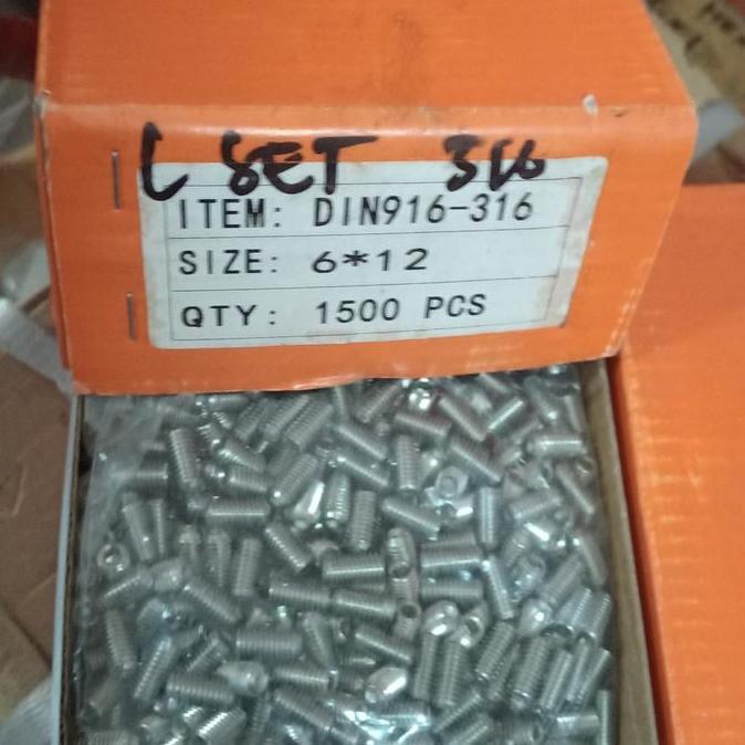 baut L tanam stenlis 316 M 6x12 Pitch 1..0 kunci L 3 imbus/set screw