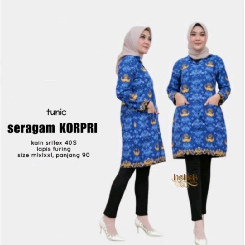 Seragam Tunik Korpri Wanita Terbaru 2025 Lapis Furing Baju Korpri Wanita Terbaru Tunik Korpri Wanita