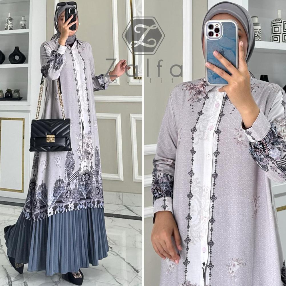 Nedila Long Tunik Part-2 By Zalfa Outfit / Long Tunik Motif Original