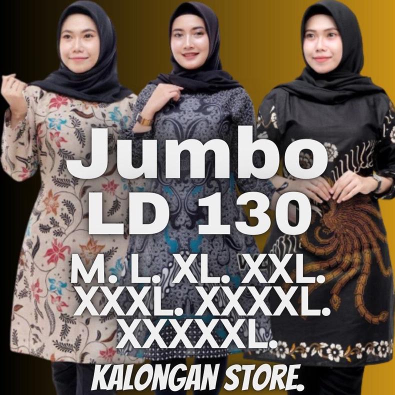 Atasan Batik Wanita Jumbo Ld 130 / Tunik Jumbo Ld 130 Terbaru 2022 / Batik Tunik / Atasan Tunik / Ba