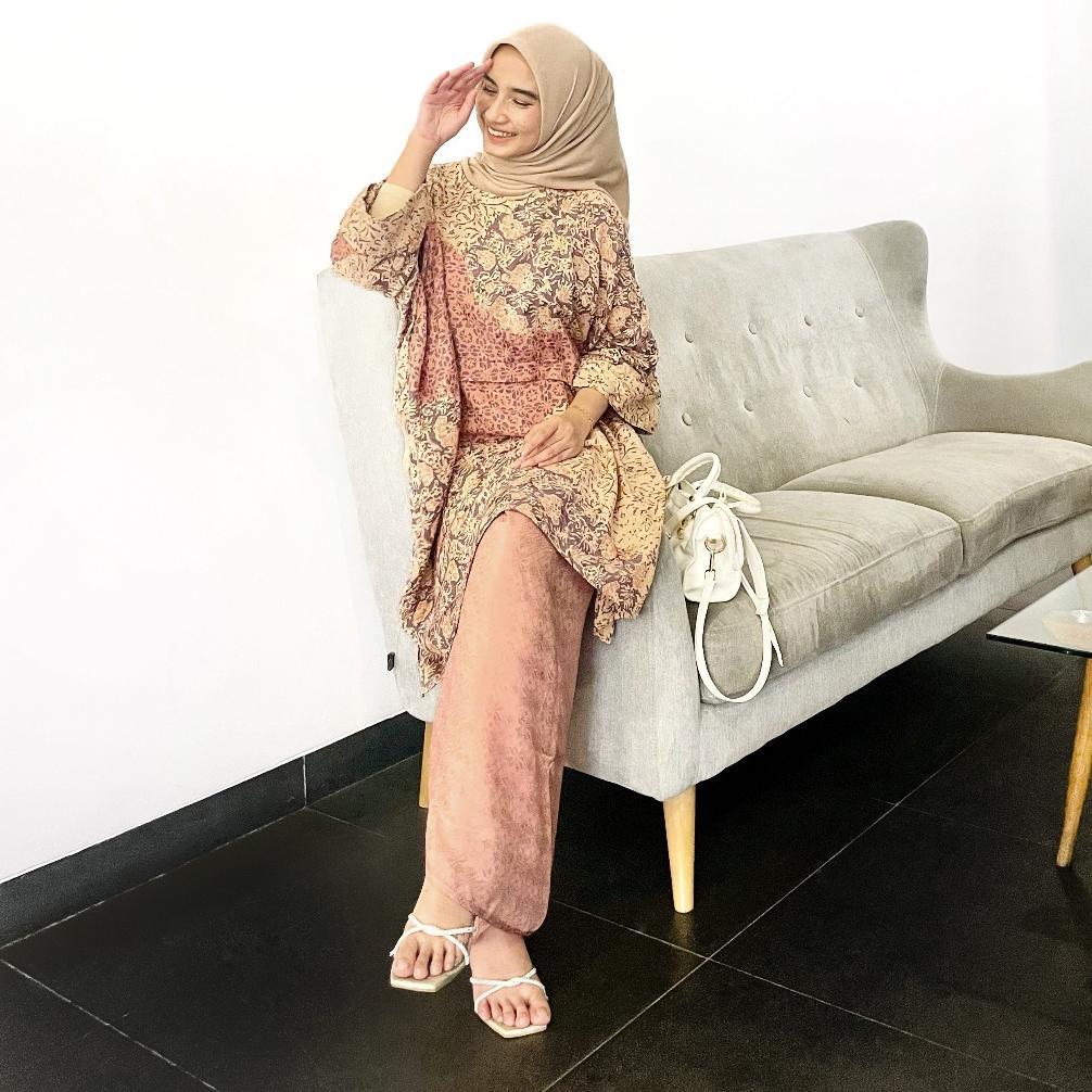 TERBARU ADZKIYA Kaftan Atasan Batik Modern (HANYA ATASAN)