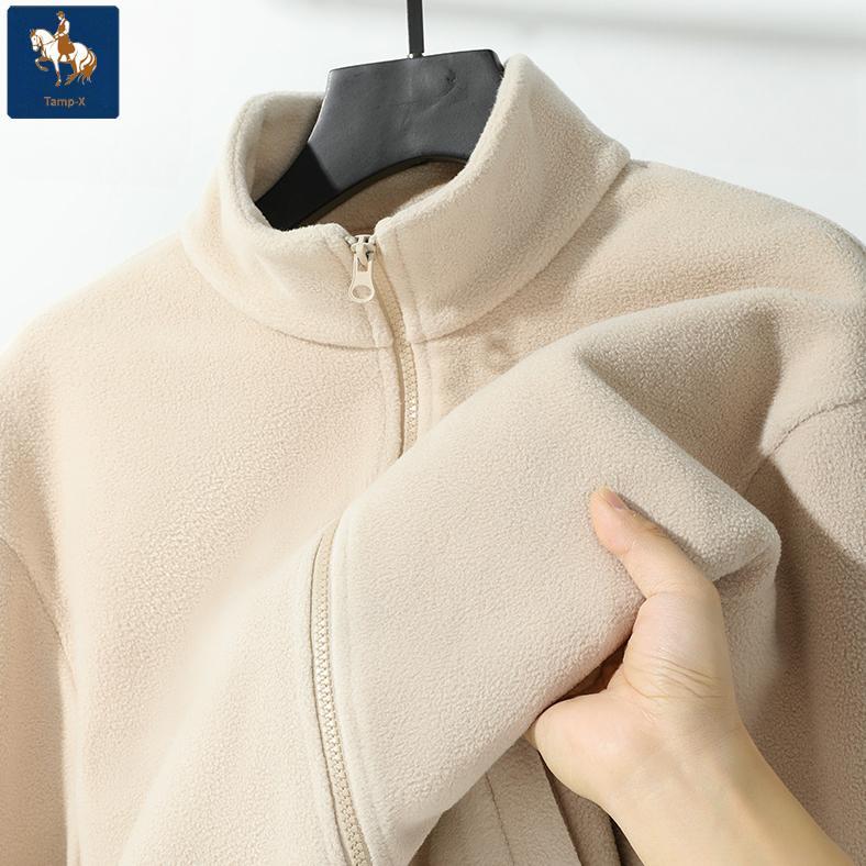 Hot Product Tamp-X Jaket Pria Oversize Korean Style - Jaket Pria Leher Berdiri Tebal, Zipper, Lengan