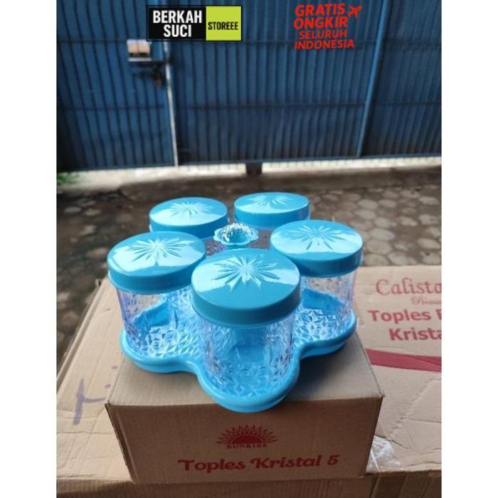 Promo [Pgm] Toples Kristal Lebaran 5 In 1 Lima Daun Wadah Premium Toples Jajan Cantik Toples 5 Daun