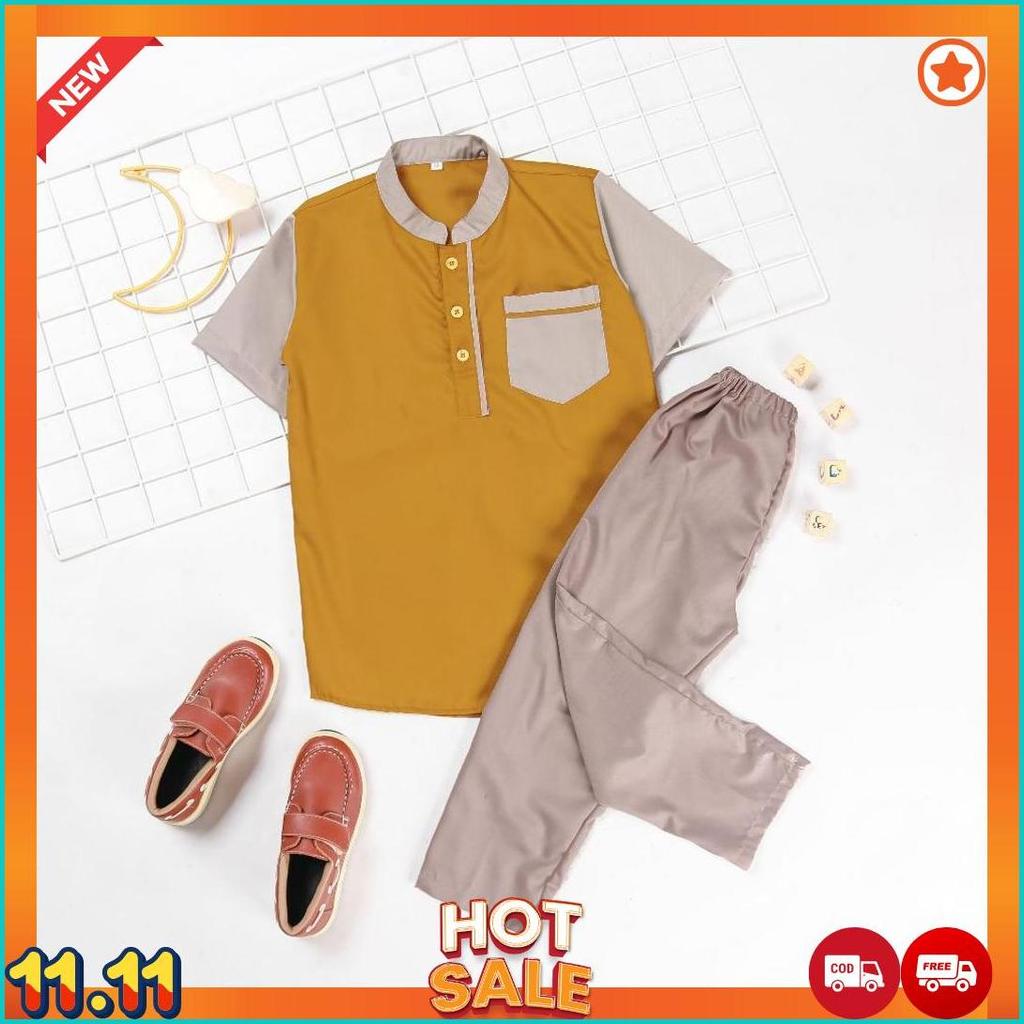 Baju Koko Pakistan Usia 1-12 Tahun/Baju Muslim Anak/Baju Koko El Rumi [K2]
