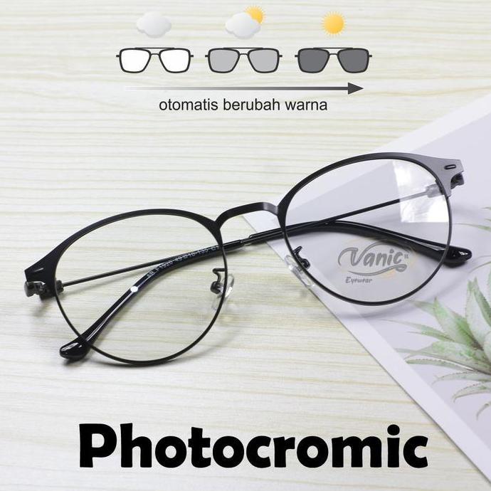 Kacamata Photocromic Anti Radiasi Frame Bulat Korea