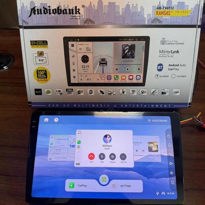 Murah Headunit Android Audiobank Kansas Ab Tv6912/ Jec Kensin Carplay 9Inch Incell