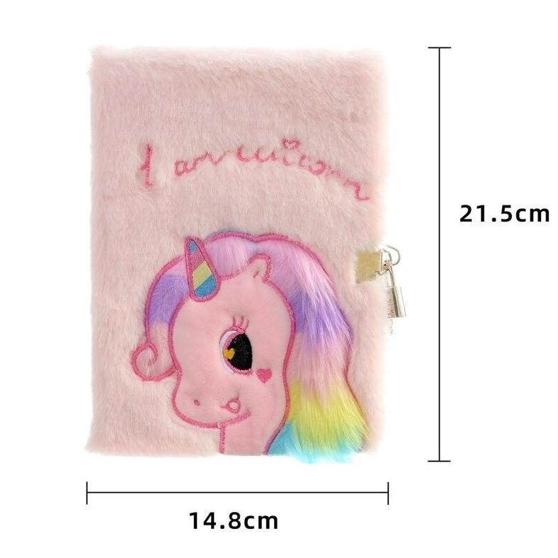 Buku Diary Gembok / Lock Unicorn Ok Unicorn Buku Diary Anak Unicorn Bulu Kado Ultah Anak Perempuan B