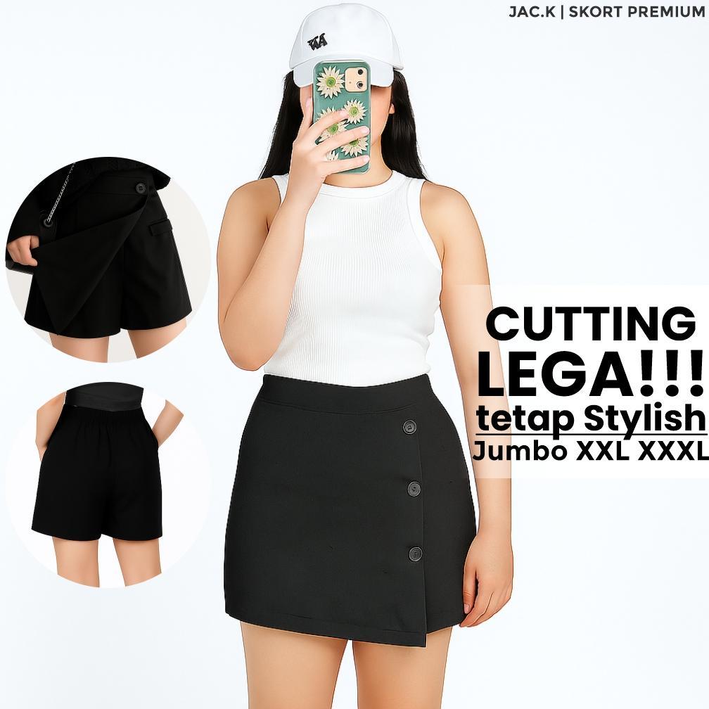 best sale skort wanita jumbo xxl xxxl - celana rok korea highwaist tebal adem | daily & kantoran