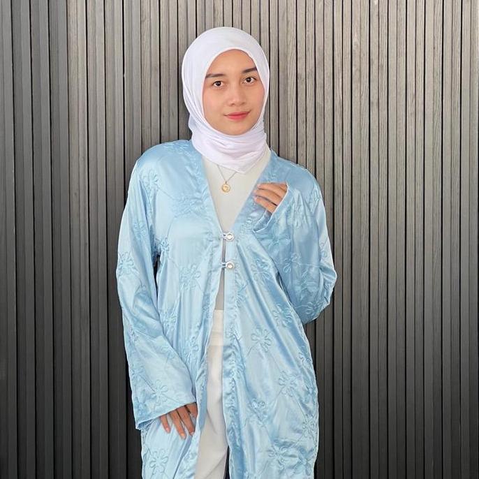 Hl Amira Long Outer- Outer Panjang Motif Realpict Cardigan Panjang Dress Wanita