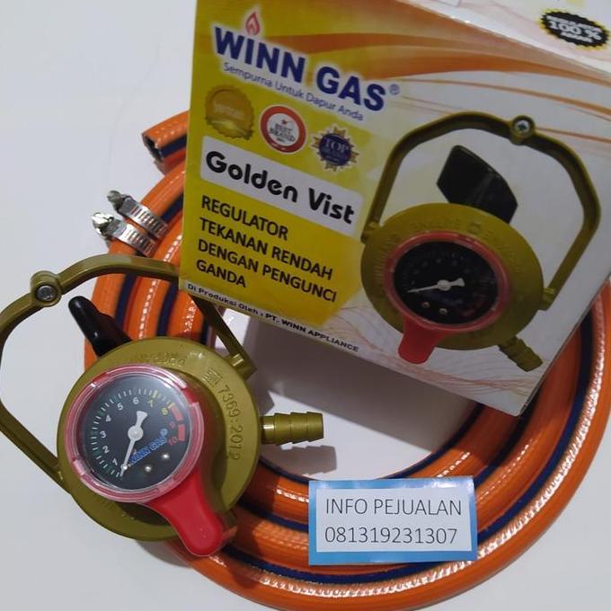 Regulator Golden Vist WINN GAS Selang gas LPG 700 PSI Orange