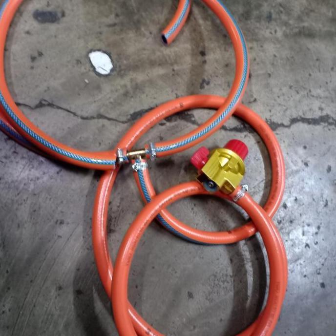 SELANG GAS SOLID CABANG T UKURAN 1 M+1M+2 METER DAN REGULATOR
