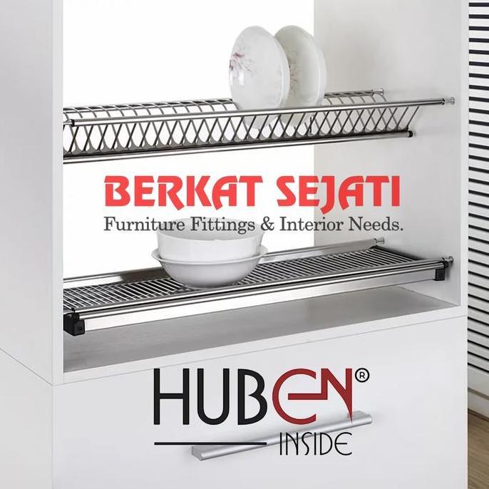 (100cm) Rak Piring & Gelas Stainless Steel Kitchen Kabinet Dish Rack
