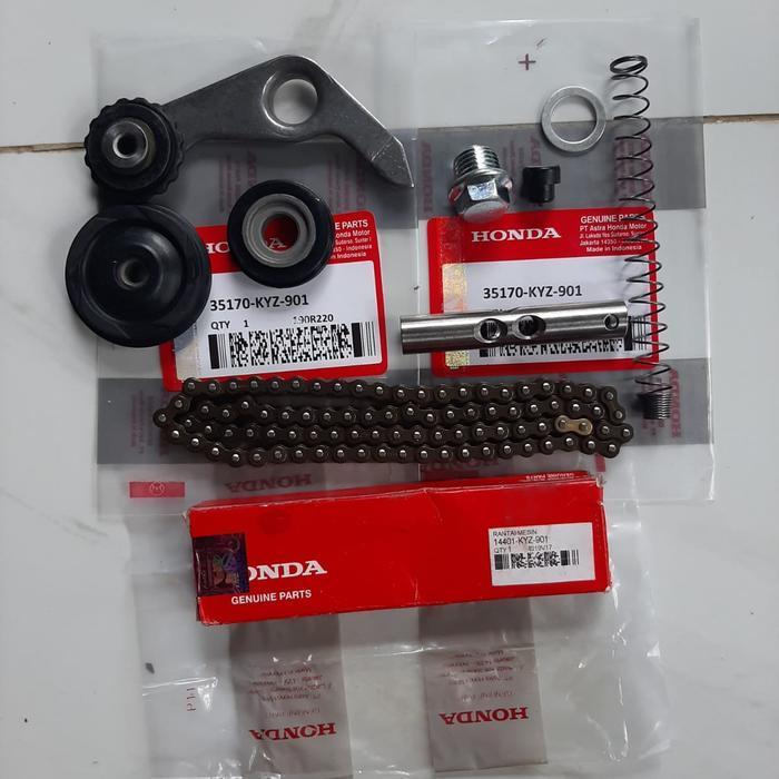Paket rantai keteng set Supra x 125 helm in blade 125 Fi Ori KYZ