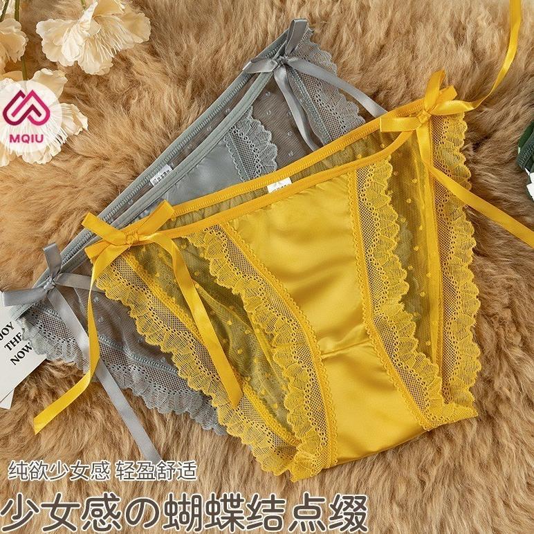 NEW DEALS MQIU - Celana Dalam Wanita Renda Seksi CD Renda g string wanita transparan tali samping Li