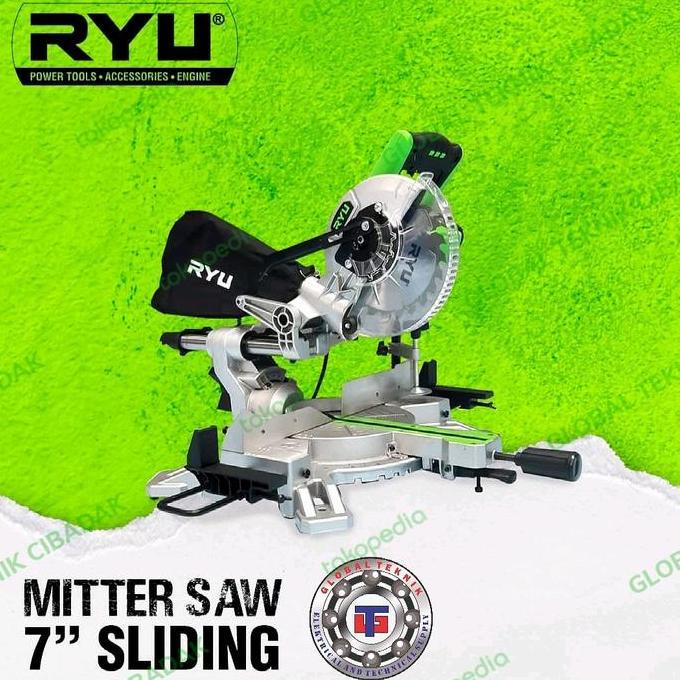 Mitre Saw 7" Ryu Rms 180-1 Sliding Mesin Potong Aluminium 7 Inch - Mitre Saw 7 Inch Sliding Ryu