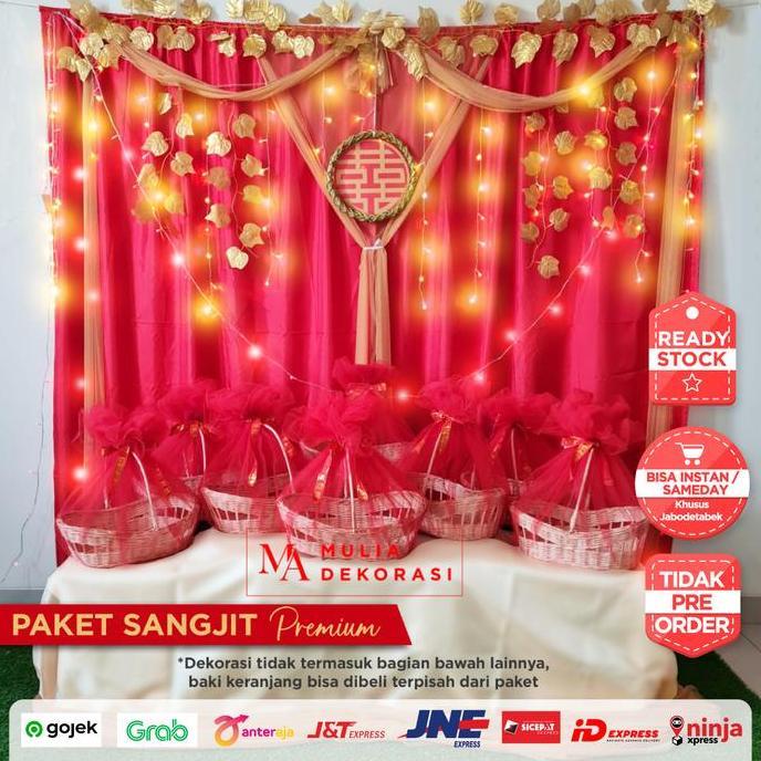 Paket Dekorasi DIY Backdrop Sangjit Premium Baki Sangjit Shuang Xi