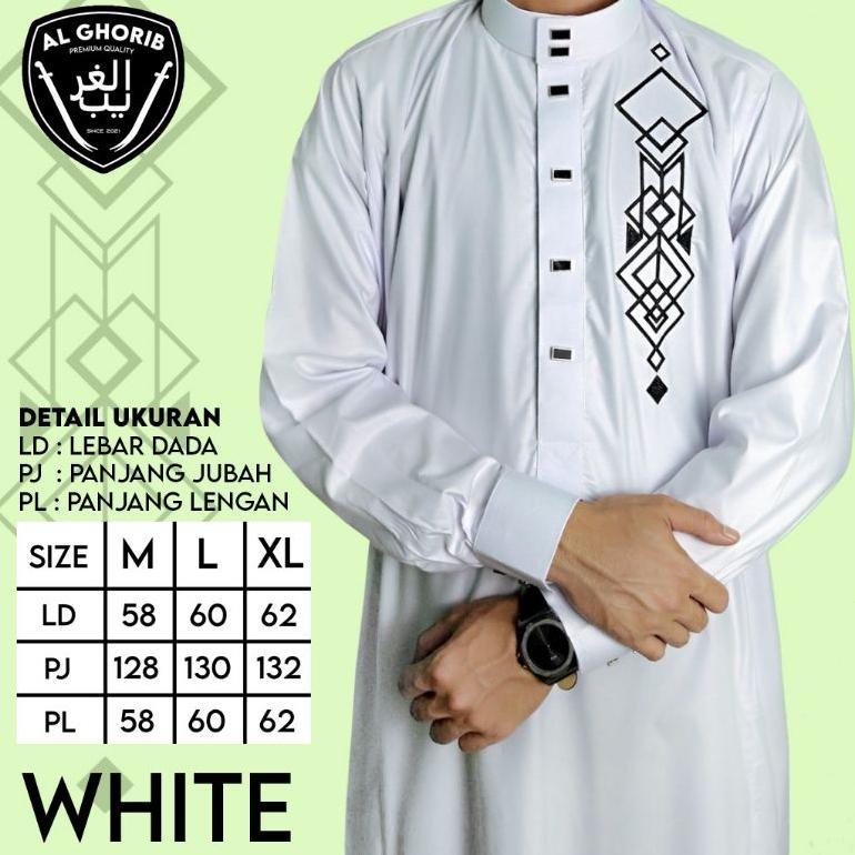 Original Jubah Thobe Pria Al Ghorib Motif Ornamen Elegant Saudi Jubah Pria 2026