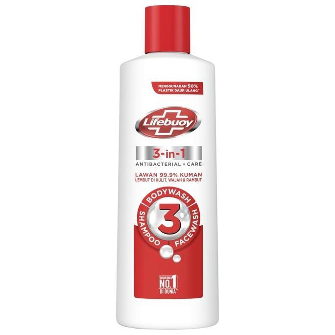 Lifebuoy 3-in-1 Body Wash Shampoo Handwash Botol 250ml Multipack