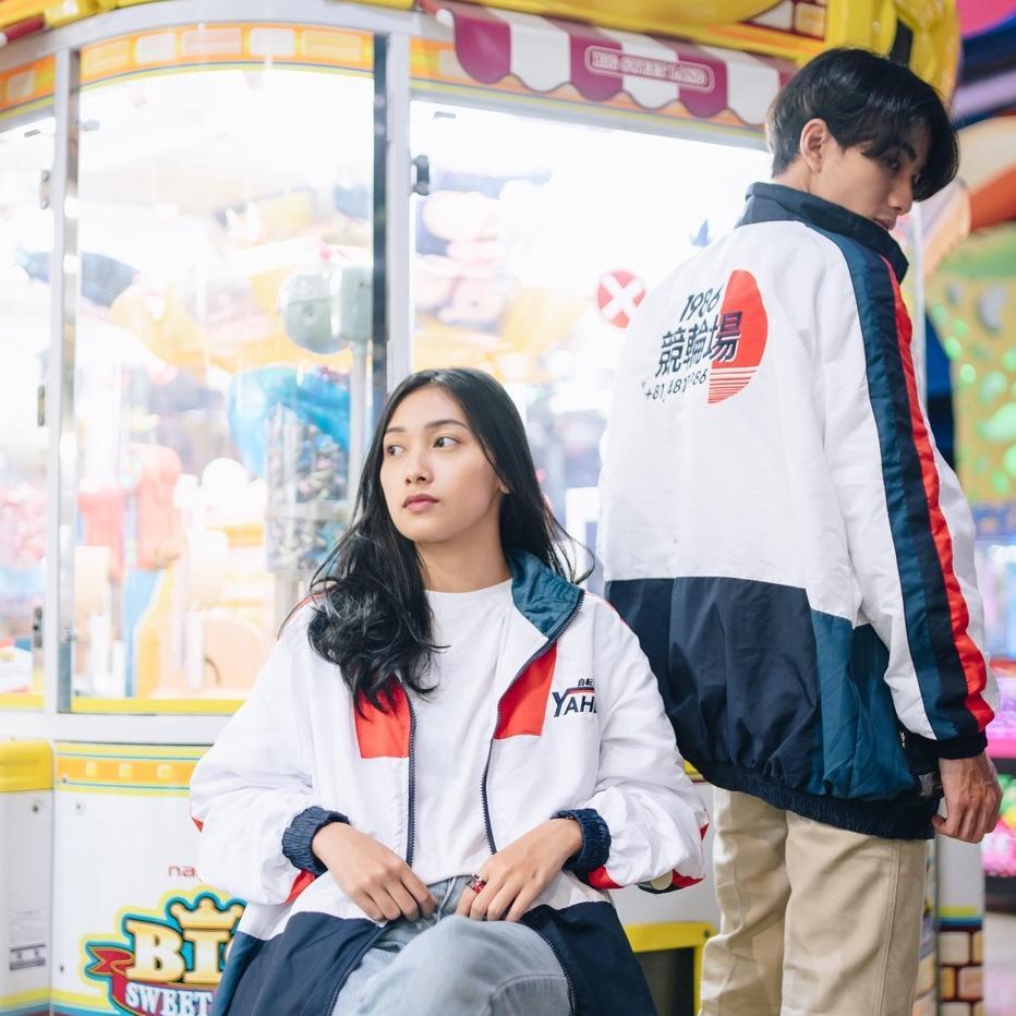 official club of 1986 yahiko original sporty colorblock vintage windbreaker jacket