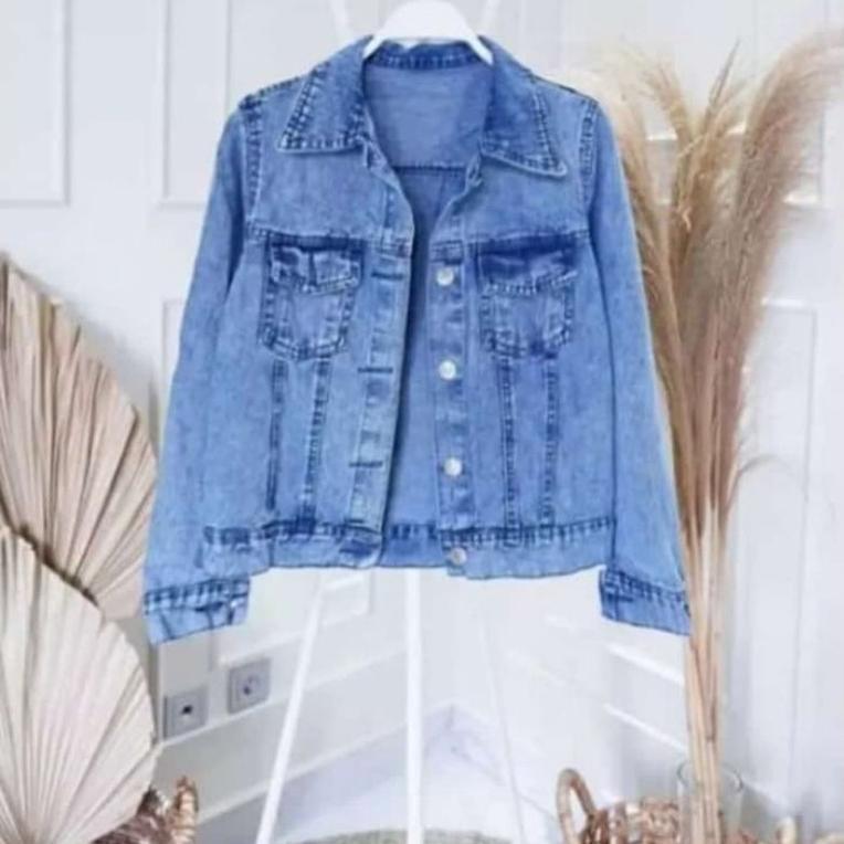 garansi jaket jeans wanita/jacket crop denim cewek/jaket biondy snowblack/jaket biondy snowblue