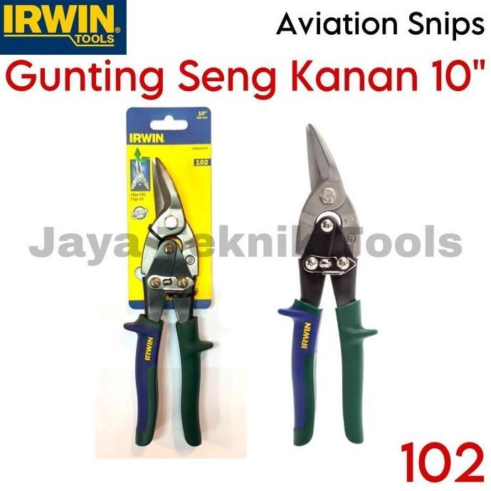 FRONGCHI Gunting Seng Irwin Kanan 10" inch 102 / Plat Besi Aviation Snips Baja Ringan Aluminium