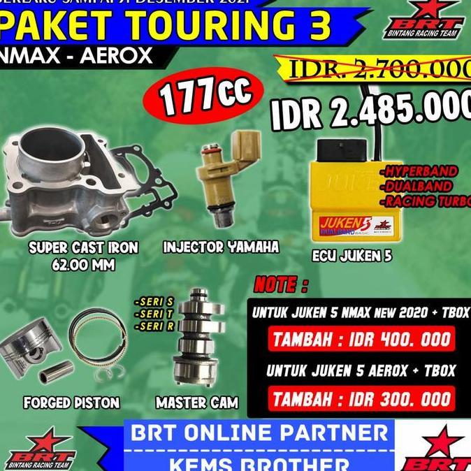 ZISIMAHE PAKET BLOK NMAX AEROX PISTON 62 CAST IRON MASTERCAM INJEKTOR TOURING 3