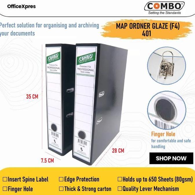 DERADUAJI Ordner F4 Folio Glaze / Ordner Sejenis Bantex / Odner Karton 401 Combo